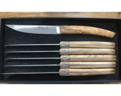 Le Thiers Pirou Table Olive Wood - 6 Pieces Set