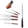 Gift Box - Small Block - Sabatier Stainless Steel 5 Piece Knife Block + 1 Sharpening Steel