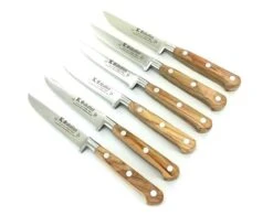Sabatier Set With 6 Boning Knives 4 In - Olive Wood Handle
