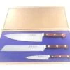 Sabatier Auvergne - Oak Wood Box - 8" Cooking Knife - 8" Bread - 4" Parer