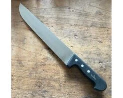 Sabatier Butcher 12 In (30 Cm) Serrated - Stainless Steel - Black Plastic Handle - Ref 468