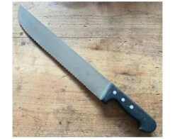Sabatier Butcher 14 In (35 Cm) Serrated - Stainless Steel - Black Plastic Handle - Ref 470