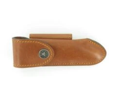 Leather Sheath Laguiole Tradition 13 Cm Cognac Maya