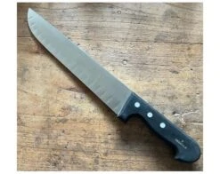 Sabatier Butcher 11 In (28 Cm) Air Pockets - Stainless Steel - Black Plastic Handle - Ref 467