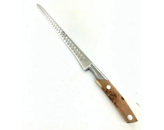 Salmon Knife 12 In With Air Pockets - Junier Wood Handle 2 Salmon Knife 12 In With Air Pockets - Junier Wood Handle - Image 2