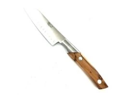 Oriental Cooking Knife 7 In With Air Pockets - Junier Wood Handle