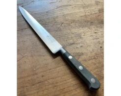 Sabatier Slicing Knife 8 In - Black Wood - Stainless Rivets