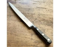 Sabatier Slicing Knife 10 In - Black Wood - Stainless Rivets