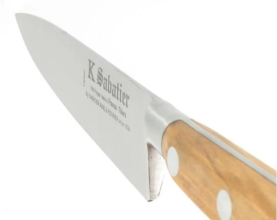 Sabatier Cooking Knife 6 In - Carbon Steel - Olive Wood Handle 2 Sabatier Cooking Knife 6 In - Carbon Steel - Olive Wood Handle - Image 2