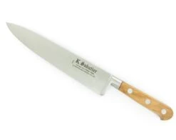 Sabatier Cooking Knife 8 In - Carbon Steel - Olive Wood Handle