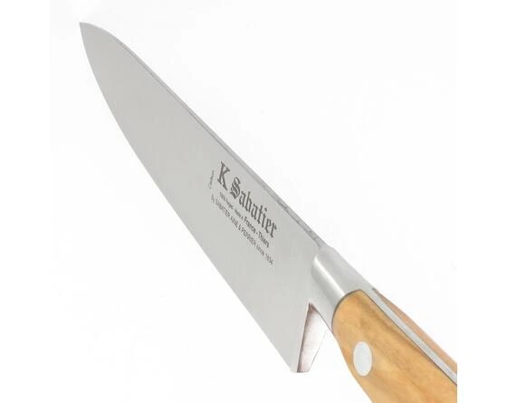 Sabatier Cooking Knife 8 In - Carbon Steel - Olive Wood Handle 2 Sabatier Cooking Knife 8 In - Carbon Steel - Olive Wood Handle - Image 2