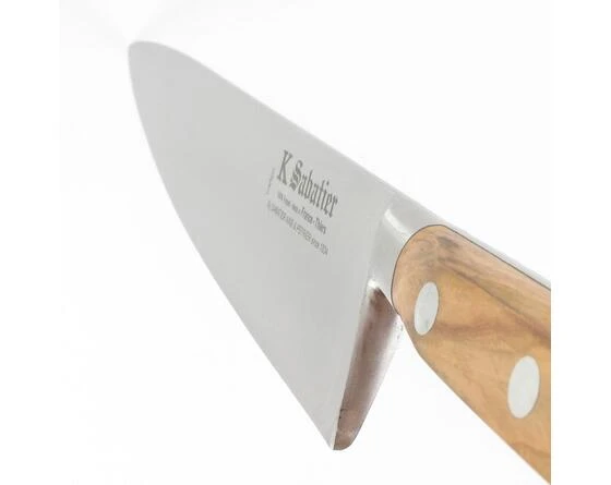 Sabatier Cooking Knife 10 In - Carbon Steel - Olive Wood Handle 2 Sabatier Cooking Knife 10 In - Carbon Steel - Olive Wood Handle - Image 2