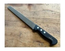 Sabatier Serrated Bread 8 In (20 Cm) - Stainless Steel - Black Plastic Handle - Ref 472